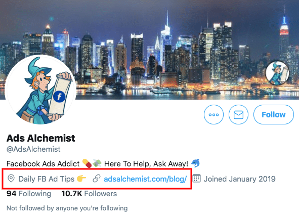 Use location field in your Twitter profile to improve your follow-back ratio