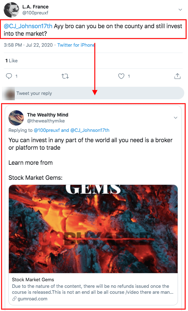 Intervene tweets to cross promote