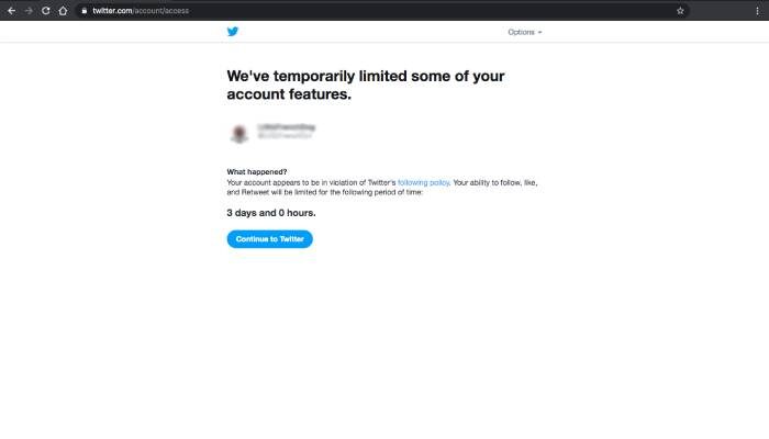 We ve limited some of your account features - time remaining