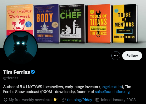 Twitter profiles to follow_Tim Ferriss
