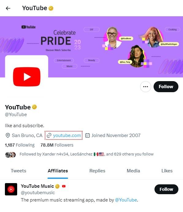 afilliates Twitter business