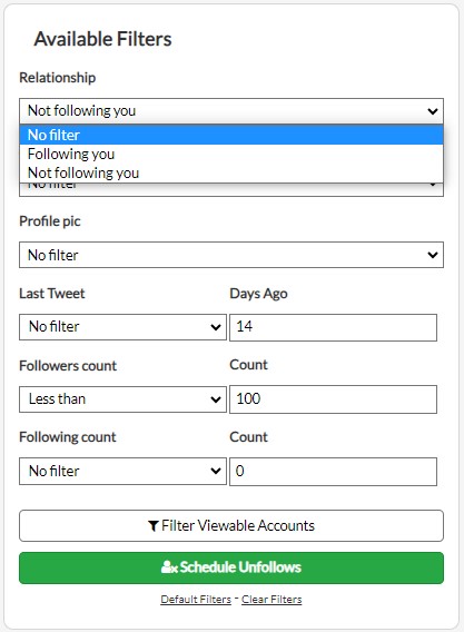 Unfollow with owlead