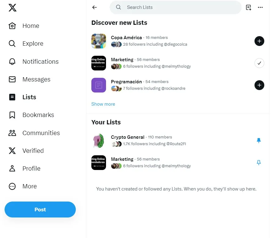 Twitter marketing tool - Twitter lists