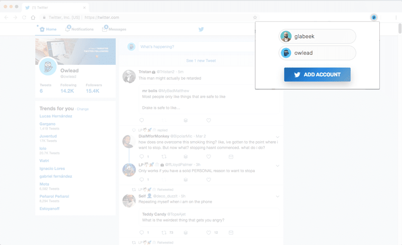 Multiple Twitter Accounts, Twitter Account Switcher