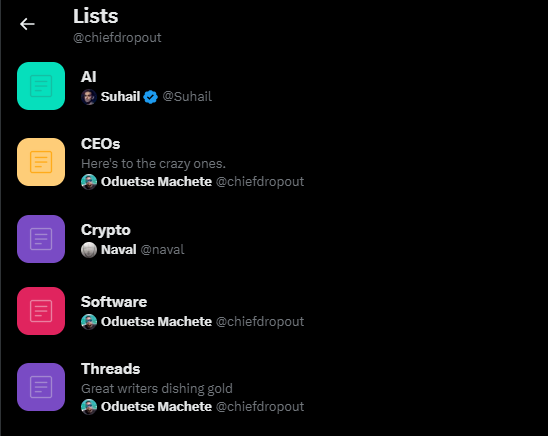 Suscribe to Twitter lists